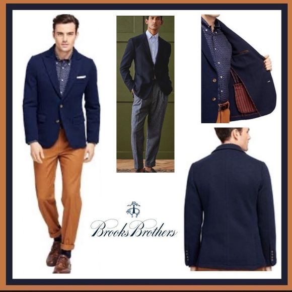 NWOT Brooks Brothers Navy Blue 100% Merino Wool Blazer Size S - Picture 1 of 16